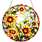 Acrylic Hanging Ornaments Sets, with Iron Chain and Jump Rings, Sunflower, Gold, 150x2mm