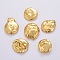 Natural Cultured Freshwater Pearl Beads, Covered with Brass, Golden, 17~29x15~20x4~7mm, Hole: 0.5mm