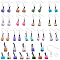 SUNNYCLUE DIY Imitation Bubble Tea/Boda Milk Tea Dangle Earring Making Kits, Including Glass Bottle Pendants, Brass Earring Hooks, Mixed Color, 86pcs/box