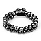 Synthetic Hematite Braided Bead Bracelet, Double Layer Gemstone Adjustable Bracelet for Women, Inner Diameter: 2-1/8~3 inch(5.3~7.5cm) 