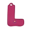 Acrylic Pendants, Letter with Smiley Face , Letter L, 29~38x21.5~34.5x2.3mm, Hole: 3mm