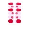 Flower Series Full Cover Nail Decal Stickers, Self Adhesive, Nail Decoration for Women Girls Kids, Cerise, 25.5x10~16.5mm, 12pcs/sheet