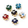 Golden Tone Brass Enamel Beads KK-E048-01G-1