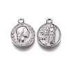 Tarnish Resistant 304 Stainless Steel Coin Charms STAS-F207-07P-2