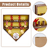 Baseball Theme Wood Wall Mounted Finger Ring Organizer Display Stands AJEW-WH0031-70B-4