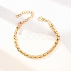 304 Stainless Steel Twisted Curb Chain Bracelets for Women BJEW-F529-05G-1