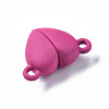 Spray Painted Alloy Magnetic Clasps with Loops PALLOY-T080-19A-NR-4