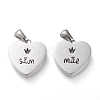 Non-Tarnish 304 Stainless Steel Pendants STAS-F253-12P-1