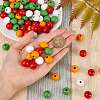 200Pcs 4 Colors Painted Natural Wood Beads WOOD-SZ0001-06-4