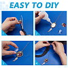 2Pcs 2 Styles Wing Alloy Pendant Decorations with Oval Tray HJEW-GA00049-02-3