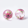 Printed & Spray Painted Transparent Glass Beads X-GLAA-S047-04A-03-2