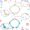 2Pcs 2 Colors Adjustable Dyed Synthetic Turquoise & Shell Pearl Braided Bead Bracelets BJEW-PA0001-04-4
