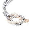 Natural Pearl & Synthetic Non-magnetic Hematite Beaded Bracelets for Women BJEW-JB13364-01-3