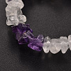 Chips Gemstone Beaded Stretch Bracelets X-BJEW-JB01825-02-2