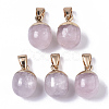 Top Golden Plated Natural Rose Quartz Pendants G-T131-03N-1