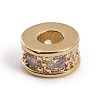 Brass Micro Pave Cubic Zirconia Spacer Beads ZIRC-L091-046G-2