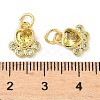 Brass Pave Cubic Zirconia Paw Print Charms KK-I355-17G-03-3