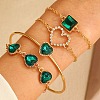 4Pcs 4 Style Light Gold Alloy Bangle and Bracelet Sets PW-WG73165-13-1