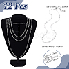 12Pcs 4MM 304 Stainless Steel Paperclip Chain Necklaces NJEW-NB0001-38A-2