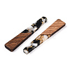 Transparent Resin & Walnut Wood Pendants RESI-N039-67F-3