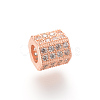 Brass Micro Pave Cubic Zirconia European Beads X-ZIRC-S053-YS012-1-1
