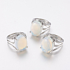 Opalite Wide Band Finger Rings RJEW-K224-A09-3