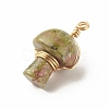 Natural Unakite Pendants PALLOY-JF01134-02-2