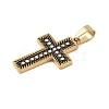 Ion Plating(IP) 304 Stainless Steel Enamel Rhinestone Pendants STAS-Q325-05K-G-2