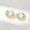 Brass Clear Cubic Zirconia Hoop Earrings EJEW-Q014-29G-2