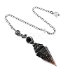 Natural Obsidian & Resin Hexagonal Pointed Dowsing Pendulums PW-WG7D05E-08-1