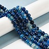 Natural Striped Agate/Banded Agate Beads Strands G-A246-8mm-07-8