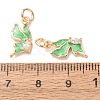 Brass Micro Pave Clear Cubic Zirconia with Enamel Charms CU-K002-50G-B-3