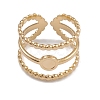 Ion Plating(IP) 304 Stainless Steel Triple Line Open Cuff Ring Findings X-RJEW-G285-32G-2