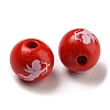 Printed Wood Beads WOOD-A022-01G-2