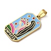 Ion Plating(IP) 304 Stainless Steel Enamel Pendants STAS-Q003-01G-07-3
