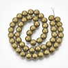 Electroplate Non-magnetic Synthetic Hematite Beads Strands G-R363-8mm-01-2