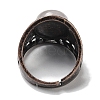 Natural Quartz Crystal Oval Adjustable Rings RJEW-K271-06R-21-4