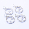 Eco-Friendly Brass Micro Pave Cubic Zirconia Pendants X-KK-P133-12P-NR-1