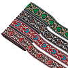 14M 4 Styles Ethnic Style Embroidery Polyester Ribbons OCOR-FG0001-46-1