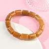 Column Natural Topaz Jade Beads Stretch Bracelets for Women Men BJEW-A148-01A-23-3
