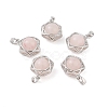 Natural Rose Quartz Round Pendants G-M440-04E-P-1