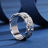 Sculptured Vine Pattern Brass Finger Rings for Women FS-WGD177A-02-4