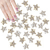40Pcs 2 Colors Star Alloy Rhinestone Cabochons MRMJ-HY0001-27-1