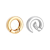2Pcs 2 Colors 925 Sterling Silver Spring Gate Rings with 925 Stamp STER-PH0004-27C-6