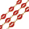 304 Stainless Steel Enamel Lip Link Chains CHS-K023-03G-01-1