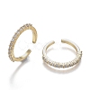 Adjustable Brass Micro Pave Clear Cubic Zirconia Cuff Rings ZIRC-Z002-11G-2