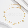 925 Sterling Silver Cable Chain Anklet AJEW-Z029-13G-2