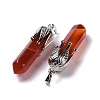 Natural Red Agate Big Pointed Pendants G-E059-03AS-02-3