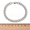 Hammered 201 Stainless Steel Cuban Link Chains Bracelets for Women Men STAS-T077-17P-5