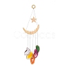 Wood & Natural Dye Agate Wind Chime Pendants HJEW-H054-04-1